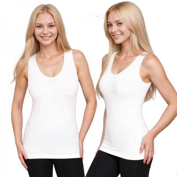 wholesale 6162 - Two Ways to Wear Smoothing Tank Tops 6162 - White - S-M