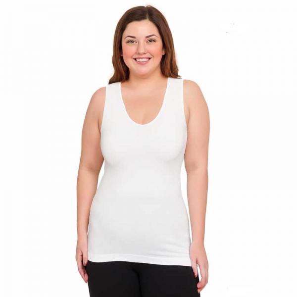 wholesale 6162 - Two Ways to Wear Smoothing Tank Tops 6162 - White - L-XL