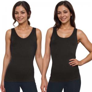 Wholesale 6162 - Two Ways to Wear Smoothing Tank Tops 6162 - Black - S-M