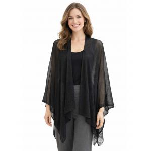 3868 - Mesh Knit Ruana #01 - Black - 
