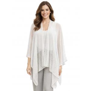 3868 - Mesh Knit Ruana #02 - White - 