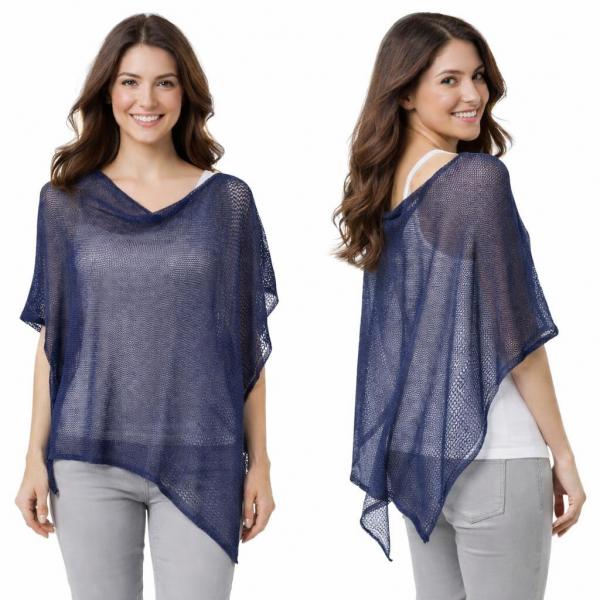 wholesale 3969 - Mesh Knit Poncho #05 - Navy - 