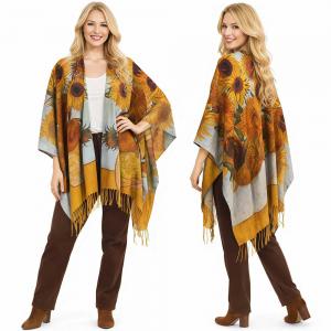 3972 - Sueded Art Design Ruana Capes #02 - 