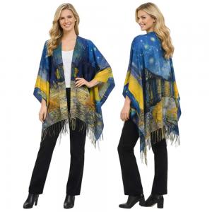 3972 - Sueded Art Design Ruana Capes #03 - 
