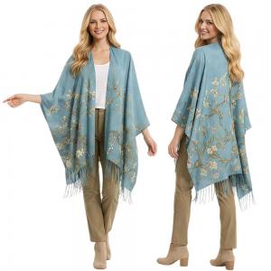 3972 - Sueded Art Design Ruana Capes #05 - 