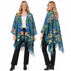 3972 - Sueded Art Design Ruana Capes #06 - 