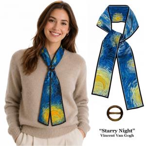 3975 - Art Design Multi Purpose Tie  #01<br>
Starry Night<br>
Vincent Van Gogh - 48