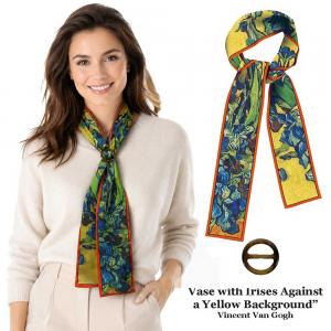 3975 - Art Design Multi Purpose Tie  #03<br>
Vase with Irises against a Yellow Background<br>
Vincent Van Gogh - 48