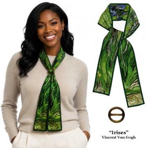 3975 - Art Design Multi Purpose Tie  #06<br>
Irises on Greens<br>
Vincent Van Gogh<br> - 48