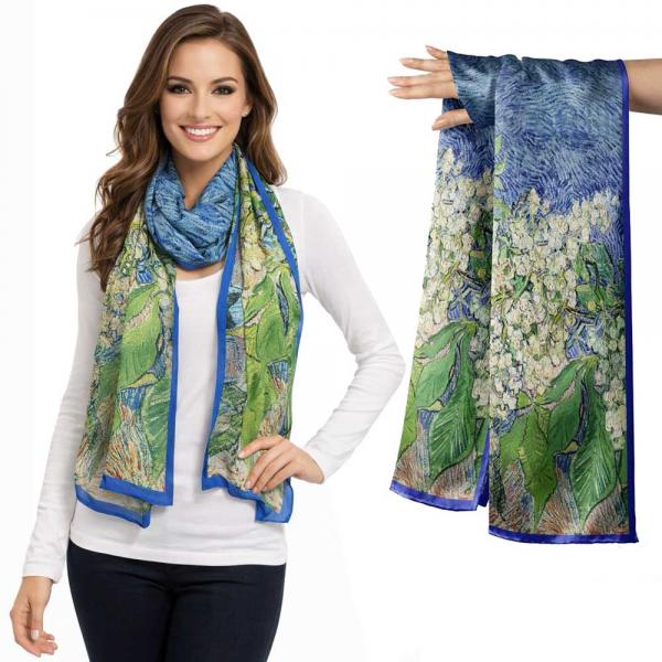 wholesale 3978 - Double Layer Silk Satin Scarves #40 - Almond Blossoms - 28