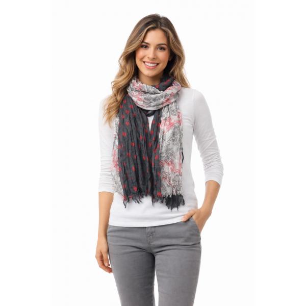 wholesale 3983 - Bohemian Style Scarves 1014 - Paisley-Polka Dot - Pink
Bohemian Layer Scarve - 
