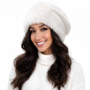 3987 - Faux Rabbit Hats White - 