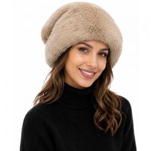 3987 - Faux Rabbit Hats Latte - 