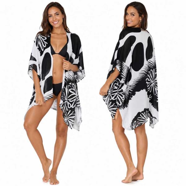 3988 - Beach Cover-Ups 10649 - Black-White - 