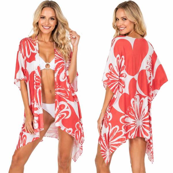 3988 - Beach Cover-Ups 10649 - Coral-White - 