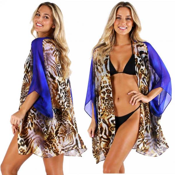 wholesale 3988 - Swim Suit Cover-Ups P25 - Royal <br>
Royal and Leopard Design
 - 