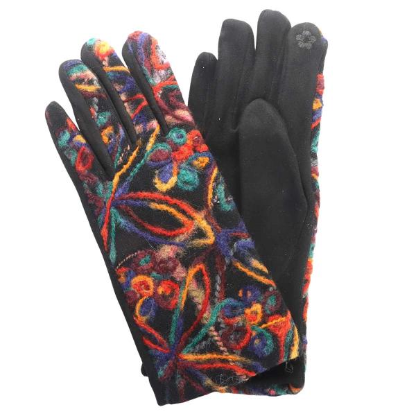 wholesale 3890 - Embroidered Gloves M1/02 - 