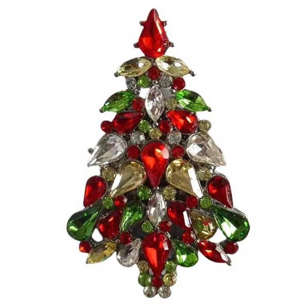 3998 - Brooches for Christmas 620 - CC<br>
Christmas Tree with Multi Colored  - 1.25