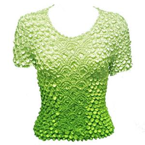 482 - Short Sleeve Coin Fishscale Tops Variegated Leaf Green - One Size Fits Most