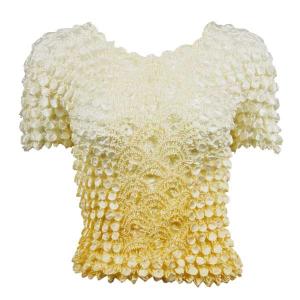 482 - Short Sleeve Coin Fishscale Tops Two-Tone Yellow - One Size Fits Most