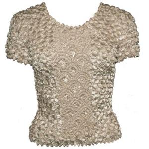482 - Short Sleeve Coin Fishscale Tops Champagne - One Size Fits Most