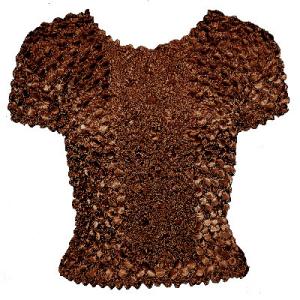 482 - Short Sleeve Coin Fishscale Tops Brown - One Size Fits Most