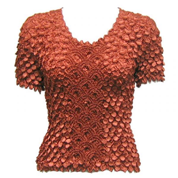 Wholesale 482 - Short Sleeve Coin Fishscale Tops Terra Cotta - One Size Fits Most