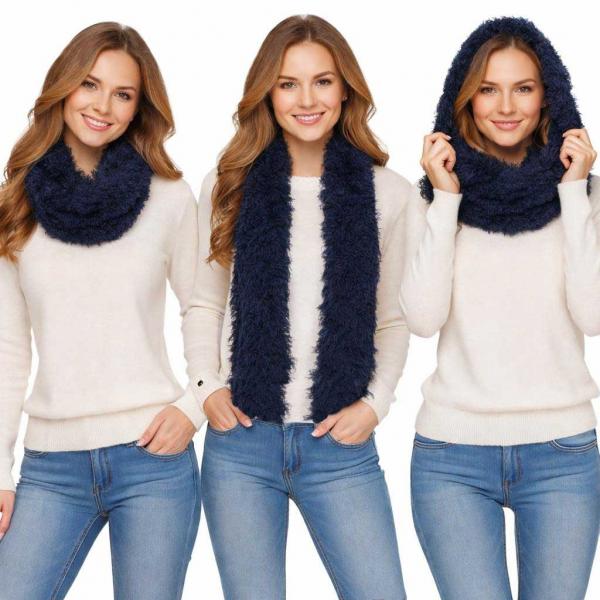 #49  Original Korean Moa Boa Magic Scarves  Navy  - 