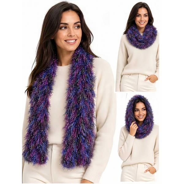 wholesale #49 <br> Original Korean Moa Boa Magic Scarves  Multi Periwinkle  - 