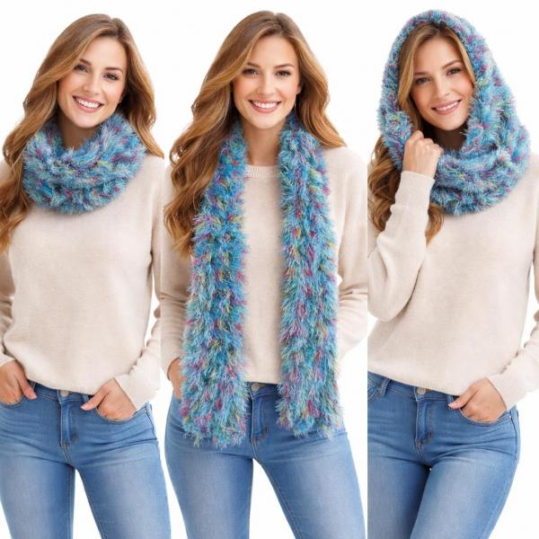 #49  Original Korean Moa Boa Magic Scarves  Fiesta Turquoise  - 