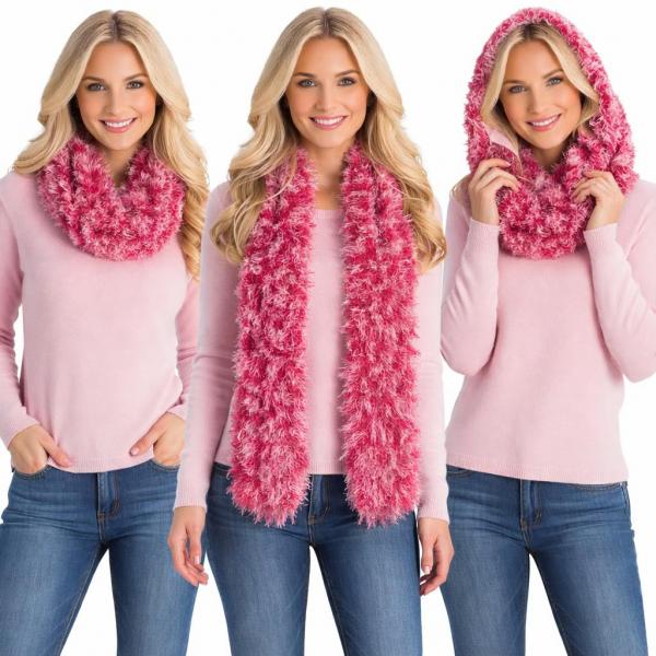 #49  Original Korean Moa Boa Magic Scarves  Multi Hot Pink - 