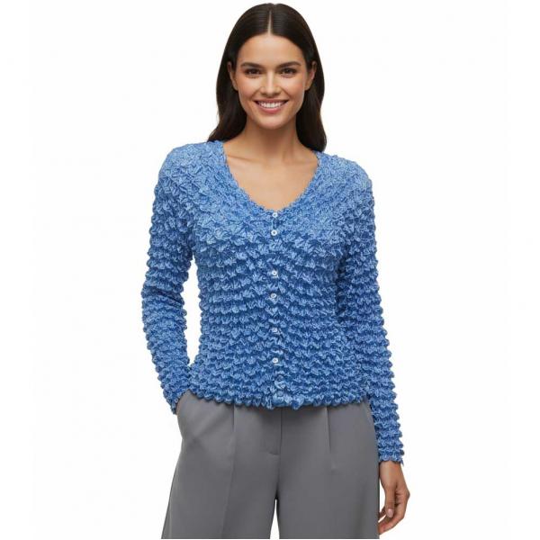 wholesale 505 -  Popcorn Style - Collarless Cardigans Denim - One Size Fits Most