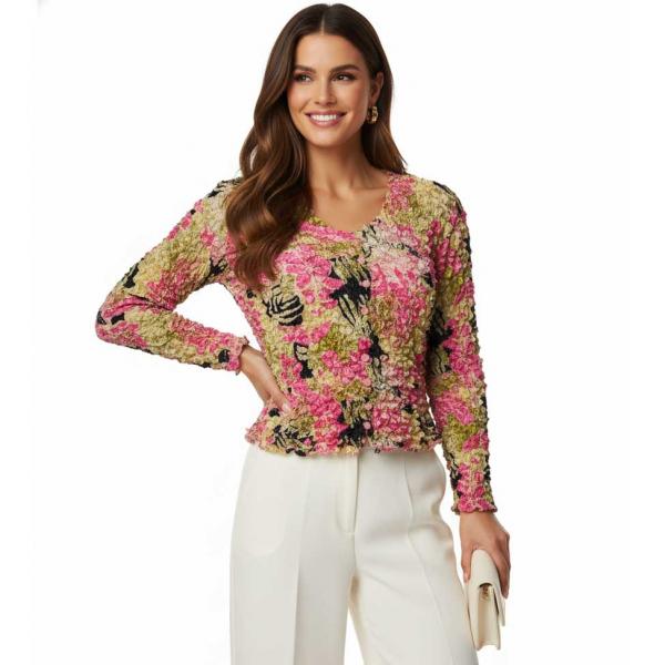 wholesale 505 -  Popcorn Style - Collarless Cardigans Tropical Heat - One Size Fits Most