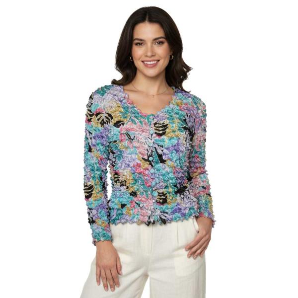 wholesale 505 -  Popcorn Style - Collarless Cardigans Tropical Breeze - One Size Fits Most