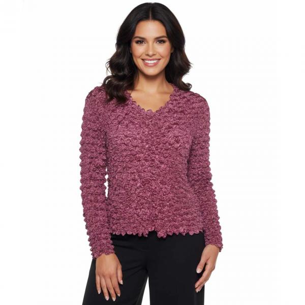 wholesale 505 -  Popcorn Style - Collarless Cardigans Maroon - One Size Fits Most