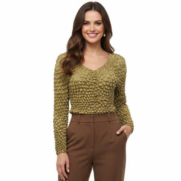 wholesale 505 -  Popcorn Style - Collarless Cardigans Champagne - One Size Fits Most