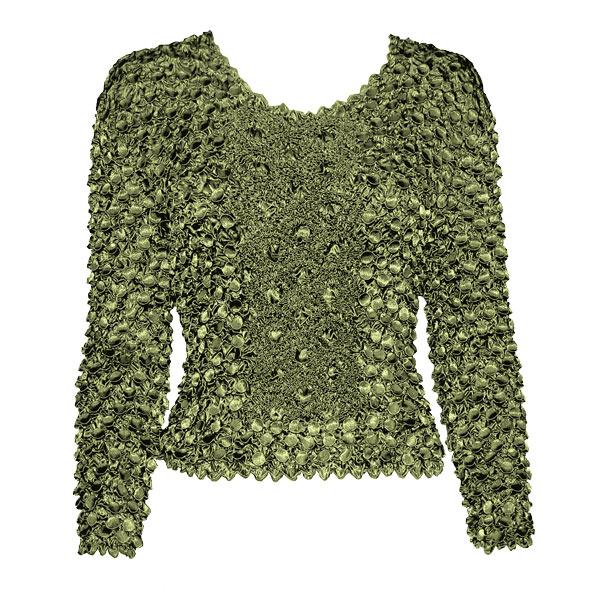 Wholesale 597 - Long Sleeve Coin Fishscale Tops Sage - One Size Fits Most
