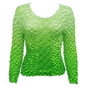 597 - Long Sleeve Coin Fishscale Tops Variegated Green - One Size Fits Most