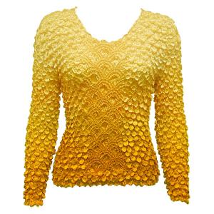 597 - Long Sleeve Coin Fishscale Tops Variegated Yellow - One Size Fits Most