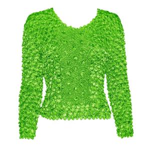 597 - Long Sleeve Coin Fishscale Tops Vivid Green - One Size Fits Most