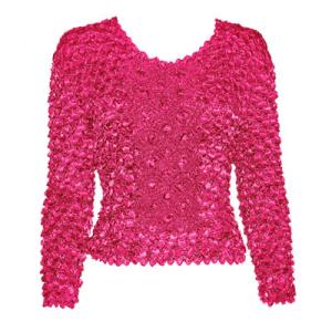 597 - Long Sleeve Coin Fishscale Tops Magenta - One Size Fits Most