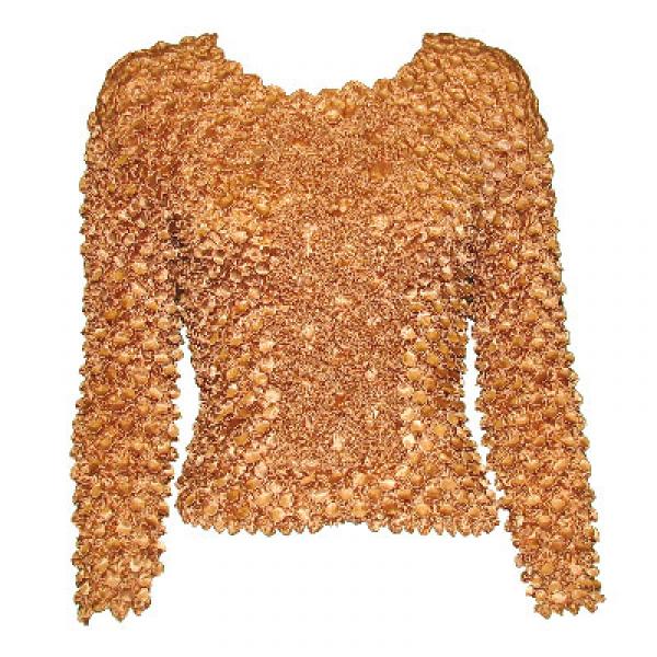 Wholesale 597 - Long Sleeve Coin Fishscale Tops Butterscotch Coin Fishscale - Long Sleeve - One Size Fits Most