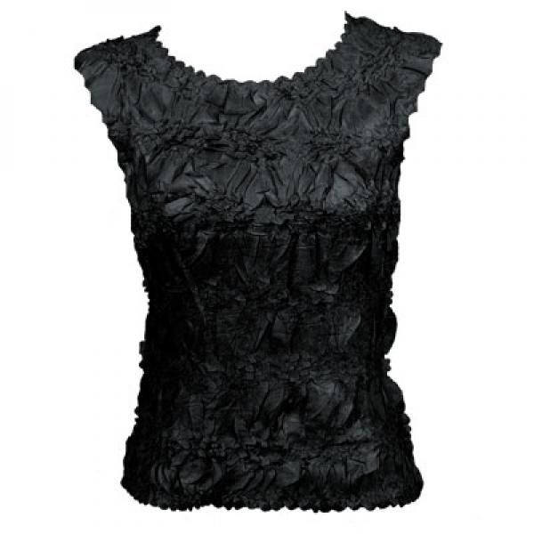 Wholesale 647 - Sleeveless Origami Tops Solid Black - One Size Fits Most