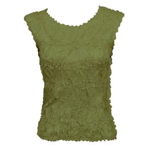 647 - Sleeveless Origami Tops Solid Olive - One Size Fits Most