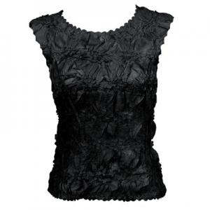 647 - Sleeveless Origami Tops Solid Black - Queen Size Fits (XL-2X)