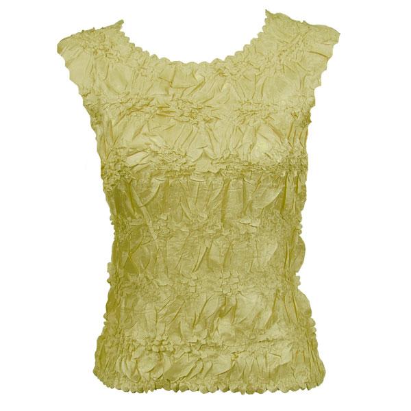 Wholesale 647 - Sleeveless Origami Tops Solid Lemon - Queen Size Fits (XL-2X)