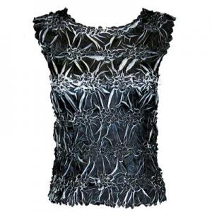 647 - Sleeveless Origami Tops Black - White - Queen Size Fits (XL-2X)