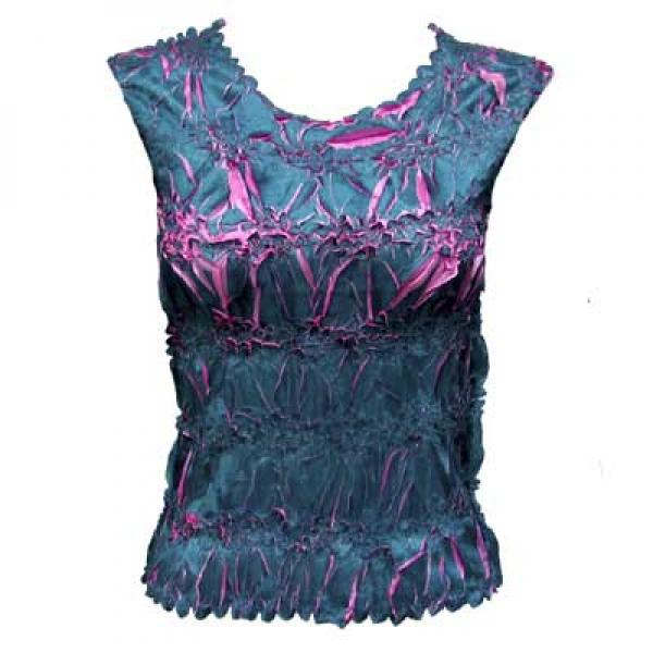Wholesale 647 - Sleeveless Origami Tops Teal - Flamingo<br>
Sleeveless Origami Top - Queen Size Fits (XL-2X)