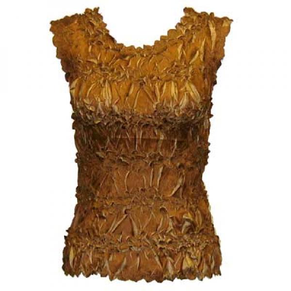 Wholesale 647 - Sleeveless Origami Tops Caramel - Taupe - Queen Size Fits (XL-2X)