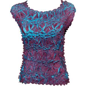 647 - Sleeveless Origami Tops Plum - Teal - One Size Fits Most